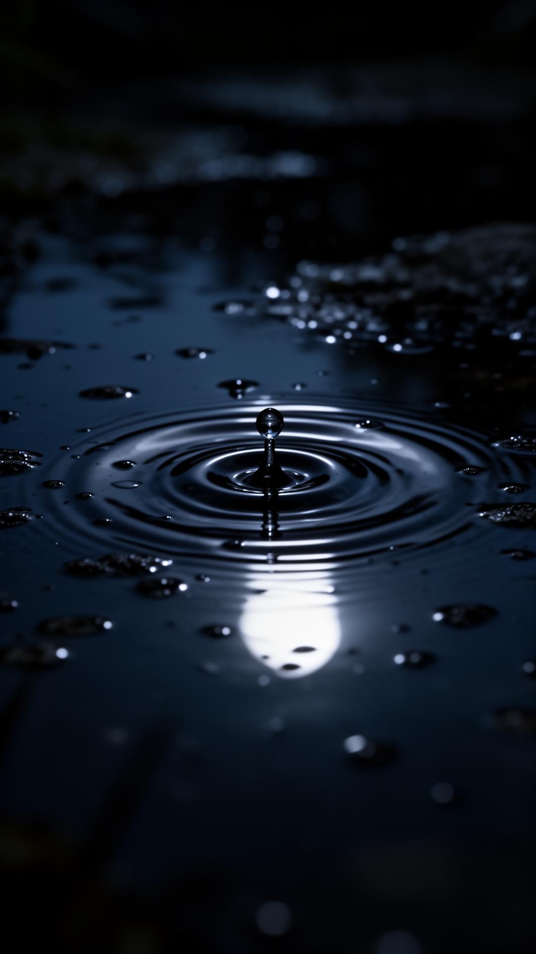 A single ripple on dark water